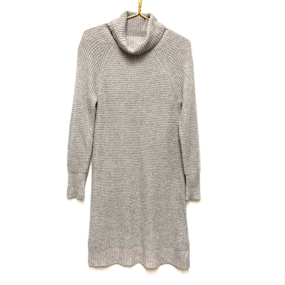 Daily Ritual Turtleneck Sweater Dress Size S Wool Cashmere Cotton Waffle‎ Knit